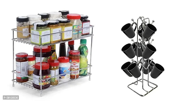 Modern Steel Multi Use Kitchen Rack and Holder, Combo-thumb0