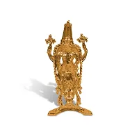 Stylewell Lord Tirupati Balaji/venkateswara/vyankatesh White Stone Mala Idol (St-1099) Golden Antique Metal God Stand for Home Decor/car Dashboard/mandir Pooja Murti/temple Puja/office Table Showpiece-thumb3