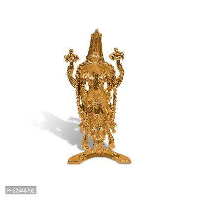 Stylewell Lord Tirupati Balaji/venkateswara/vyankatesh White Stone Mala Idol (St-1099) Golden Antique Metal God Stand for Home Decor/car Dashboard/mandir Pooja Murti/temple Puja/office Table Showpiece-thumb4