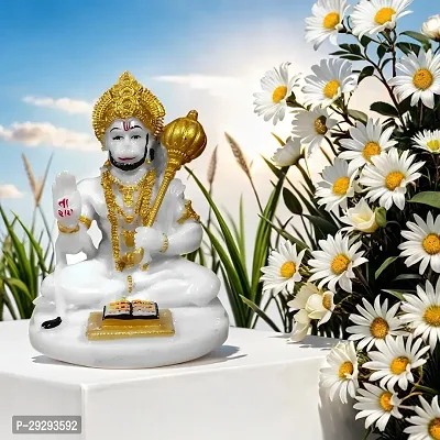 Stylewell Polyresin Sitting Bajrangbali Hanuman Blessing/ashirwad/reading Posture Car-thumb0