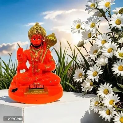 Stylewell Polyresin Sitting Bajrangbali Hanuman Blessing/ashirwad/reading Posture Car-thumb5