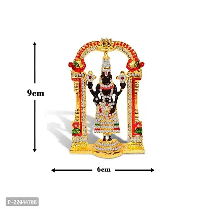 Stylewell Lord Tirupati Balaji/venkateswara/vyankatesh White Stone Darbar God Stand Idol (St-1309) Multicolor Metal for Home Decor/car Dashboard/mandir Pooja Murti/temple Puja/office Table Showpiece-thumb2