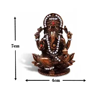 Stylewell Lord Ganesh | Ganpati | Vighanharta Lotus Idol (Prince St-506) Copper Color Metal God Stand Statue for Home/ Mandir/office Table Decor /Car Dashboard Murti Showpiece-thumb1