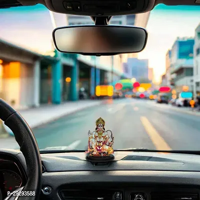 Stylewell Mdf Cutout Sitting Ashirwad Face Hanuman/bajrang Bali Wooden Sticker Statue Car-thumb5