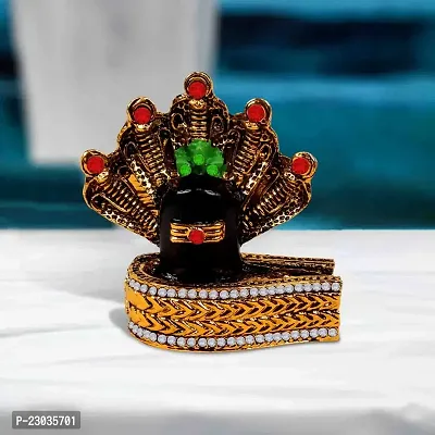 Stylewell Lord Shiv | Mahadev | Shivling Pindi Snake Idol (St-1328) Multicolor Metal God Stand Statue for Home/ Mandir/office Table Decor /Car Dashboard Murti Showpiece-thumb0