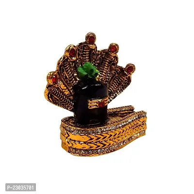 Stylewell Lord Shiv | Mahadev | Shivling Pindi Snake Idol (St-1328) Multicolor Metal God Stand Statue for Home/ Mandir/office Table Decor /Car Dashboard Murti Showpiece-thumb3