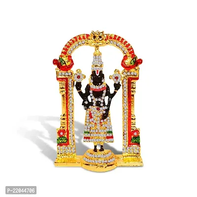 Stylewell Lord Tirupati Balaji/venkateswara/vyankatesh White Stone Darbar God Stand Idol (St-1309) Multicolor Metal for Home Decor/car Dashboard/mandir Pooja Murti/temple Puja/office Table Showpiece-thumb5