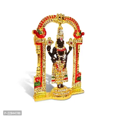 Stylewell Lord Tirupati Balaji/venkateswara/vyankatesh White Stone Darbar God Stand Idol (St-1309) Multicolor Metal for Home Decor/car Dashboard/mandir Pooja Murti/temple Puja/office Table Showpiece-thumb3