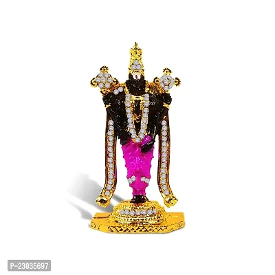 Stylewell Lord Venkateswara | Tirupati Balaji Idol (Krisnaya Balaji St-2182) Black Color Metal God Stand Statue for Home/ Mandir/office Table Decor /Car Dashboard Murti Showpiece-thumb5