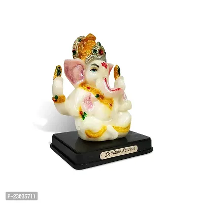 Stylewell Sitting Vighnaharta/ganpati/bappa Idol( Mukut Ganesha /Model No-2027) Multicolor Unbreakable Radium God Stand for Home Decor/car Dashboard/mandir Pooja Murti/temple Puja/office Table Showpiece-thumb3