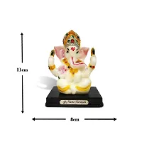 Stylewell Sitting Vighnaharta/ganpati/bappa Idol( Mukut Ganesha /Model No-2027) Multicolor Unbreakable Radium God Stand for Home Decor/car Dashboard/mandir Pooja Murti/temple Puja/office Table Showpiece-thumb1