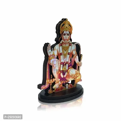 Stylewell Mdf Cutout Sitting Ashirwad Face Hanuman/bajrang Bali Wooden Sticker Statue Car-thumb4