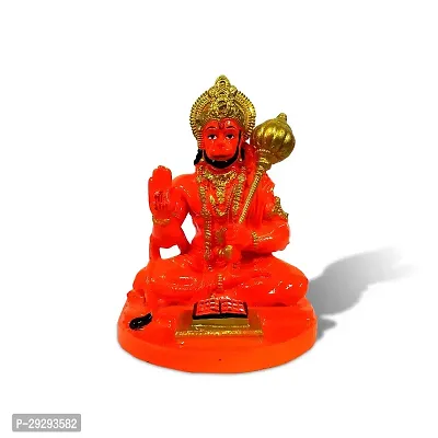 Stylewell Polyresin Sitting Bajrangbali Hanuman Blessing/ashirwad/reading Posture Car Dashboard-thumb0