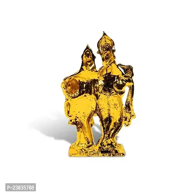 Stylewell Lord Radha Krishn / Krishna Standing Idol (St-509) Golden Antique Metal God Stand Statue for Home/ Mandir/office Table Decor /Car Dashboard Murti Showpiece-thumb4