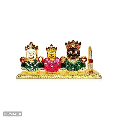 Stylewell Beads Lords Jagannath, Balaram  Subhadra Idol (St-2157) Multicolor Metal God Stand for Home Dcor/car Dashboard/mandir Pooja Murti/temple Puja/office Table Showpiece-thumb5