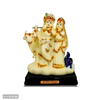 Stylewell Multicolor Bhakti God Radium Unbreakable (2132) Lord Cow Radha Krishna Idol Home and Office Decoration Showpiece