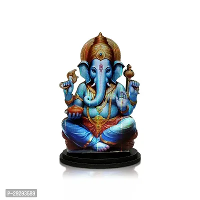 Stylewell Mdf Cutout Ganpati/ganesha/vighanharta Wooden Sticker Statue Car Dashboard Stand-thumb0