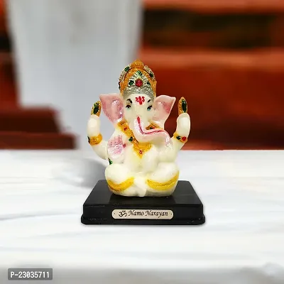 Stylewell Sitting Vighnaharta/ganpati/bappa Idol( Mukut Ganesha /Model No-2027) Multicolor Unbreakable Radium God Stand for Home Decor/car Dashboard/mandir Pooja Murti/temple Puja/office Table Showpiece-thumb0