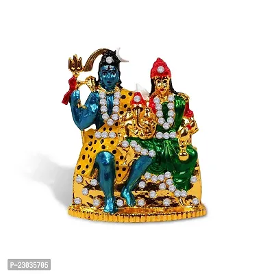 Stylewell Lord Shiv Parivar| Shiv-Leela| Idol (St-696) Multicolor Metal God Stand Statue for Home/ Mandir/office Table Decor /Car Dashboard Murti Showpiece-thumb5