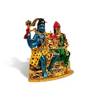 Stylewell Lord Shiv Parivar| Shiv-Leela| Idol (St-696) Multicolor Metal God Stand Statue for Home/ Mandir/office Table Decor /Car Dashboard Murti Showpiece-thumb2