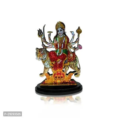 Stylewell Mdf Cutout Durga Shakti/shera Wali Mata 2d Wooden Sticker Statue God Stand-thumb0