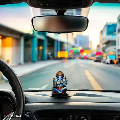 Stylewell Mdf Cutout Ganpati/ganesha/vighanharta Wooden Sticker Statue Car Dashboard Stand-thumb4