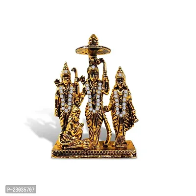 Stylewell New Ram Darbar Idol (Ram Darbar St-1861) Golden Antique Metal God Stand Statue for Home/ Mandir/office Table Decor /Car Dashboard Murti Showpiece-thumb5