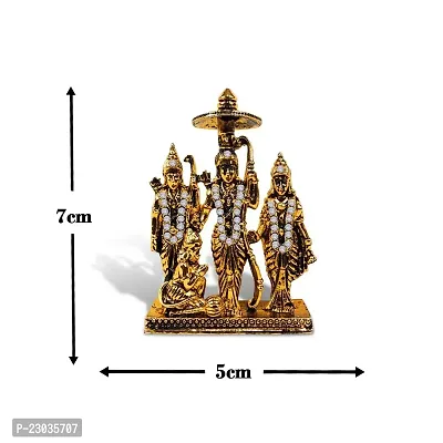 Stylewell New Ram Darbar Idol (Ram Darbar St-1861) Golden Antique Metal God Stand Statue for Home/ Mandir/office Table Decor /Car Dashboard Murti Showpiece-thumb2