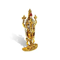 Stylewell Lord Tirupati Balaji/venkateswara/vyankatesh White Stone Mala Idol (St-1099) Golden Antique Metal God Stand for Home Decor/car Dashboard/mandir Pooja Murti/temple Puja/office Table Showpiece-thumb2