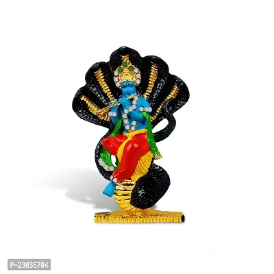 Stylewell Lord Kahna | Krishn | Sheshnaag Krishna Idol (St-1092) Multicolor Metal God Stand Statue for Home/ Mandir/office Table Decor /Car Dashboard Murti Showpiece-thumb5