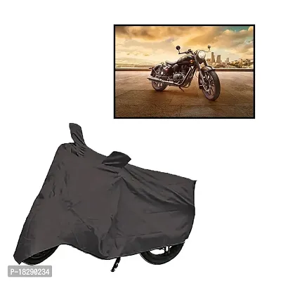 Bigwheels Polyester Universal Uv Protection  Dustproof Body Cover for Two Wheeler Bike Royal Enfield Classic 350, Grey Matty-thumb0