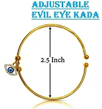 Stylewell Combo Of CMB8054 Diamond Nug Stone Beads Moti Evil Eye Nazar Suraksha Kavach Wrist Band Cuff Kada Bangle Bracelet  Crystal Glasses Blue Demon Eyes Ullu/Owl Bird Face Finger Thumb Ring-thumb1