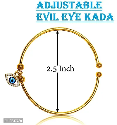 Stylewell Combo Of CMB8054 Diamond Nug Stone Beads Moti Evil Eye Nazar Suraksha Kavach Wrist Band Cuff Kada Bangle Bracelet  Crystal Glasses Blue Demon Eyes Ullu/Owl Bird Face Finger Thumb Ring-thumb2