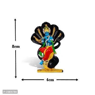 Stylewell Lord Kahna | Krishn | Sheshnaag Krishna Idol (St-1092) Multicolor Metal God Stand Statue for Home/ Mandir/office Table Decor /Car Dashboard Murti Showpiece-thumb2