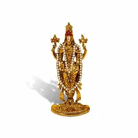 Stylewell Lord Tirupati Balaji/venkateswara/vyankatesh White Stone Mala Idol (St-1099) Golden Antique Metal God Stand for Home Decor/car Dashboard/mandir Pooja Murti/temple Puja/office Table Showpiece-thumb4