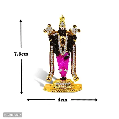 Stylewell Lord Venkateswara | Tirupati Balaji Idol (Krisnaya Balaji St-2182) Black Color Metal God Stand Statue for Home/ Mandir/office Table Decor /Car Dashboard Murti Showpiece-thumb2