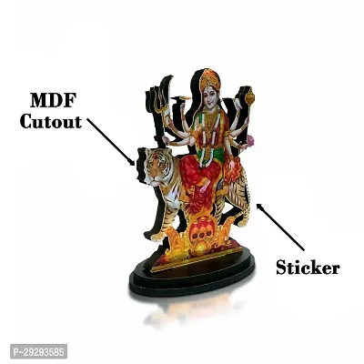 Stylewell Mdf Cutout Durga Shakti/shera Wali Mata 2d Wooden Sticker Statue God Stand-thumb2