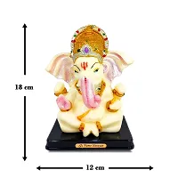 Stylewell Shree Lord Ganesha Radium Statues Ganesh Ganpati (Md:2028) Beautiful Idol Showpiece for Home Decoration, Gift Item  Car Dashboard-thumb1