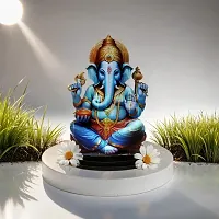 Stylewell Mdf Cutout Ganpati/ganesha/vighanharta Wooden Sticker Statue Car Dashboard Stand-thumb3