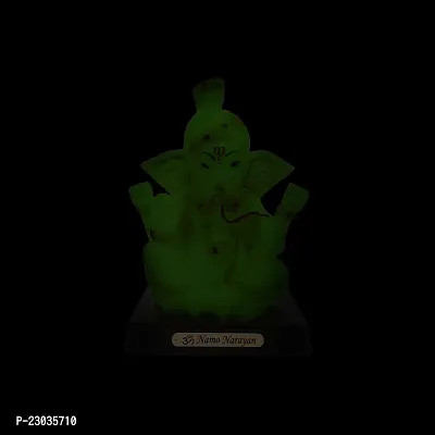 Stylewell Sitting Vighnaharta/ganpati/bappa Idol( Ganesh Pagadi /Model No-2164) Multicolor Unbreakable Radium God Stand for Home Decor/car Dashboard/mandir Pooja Murti/temple Puja/office Table Showpiece-thumb5