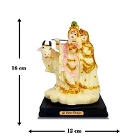 Stylewell Radium Statues Cow Radha Krishna/thakur Ji/govinda (Md:2036) Beautiful Idol Figurine Showpiece for Home Decoration, Gift Item  Car Dashboard-thumb1