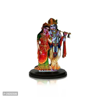 Stylewell Mdf Cutout Standing Lord Radha Krishna with Flute/basuri Wooden Sticker Statue-thumb0