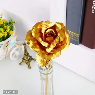 Stylewell KX000294-01 Combo of Artificial Yellow Rose Flower with Golden Heart/dil Ring Valentine Gift for Girlfriend, Boyfriend, Husband and Wife Special Gift Pack-thumb5