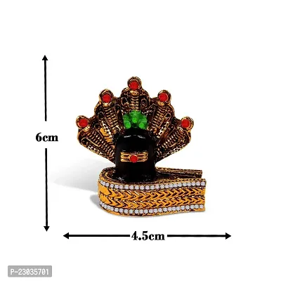 Stylewell Lord Shiv | Mahadev | Shivling Pindi Snake Idol (St-1328) Multicolor Metal God Stand Statue for Home/ Mandir/office Table Decor /Car Dashboard Murti Showpiece-thumb2