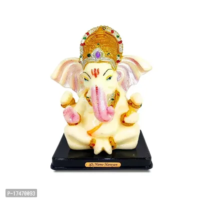 Stylewell Shree Lord Ganesha Radium Statues Ganesh Ganpati (Md:2028) Beautiful Idol Showpiece for Home Decoration, Gift Item  Car Dashboard-thumb0