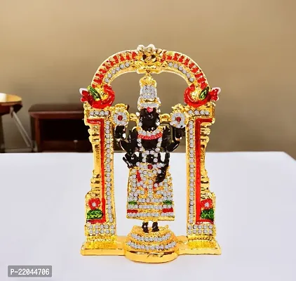 Stylewell Lord Tirupati Balaji/venkateswara/vyankatesh White Stone Darbar God Stand Idol (St-1309) Multicolor Metal for Home Decor/car Dashboard/mandir Pooja Murti/temple Puja/office Table Showpiece-thumb0