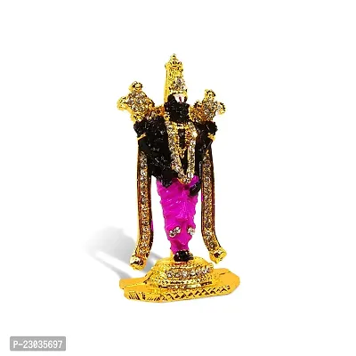 Stylewell Lord Venkateswara | Tirupati Balaji Idol (Krisnaya Balaji St-2182) Black Color Metal God Stand Statue for Home/ Mandir/office Table Decor /Car Dashboard Murti Showpiece-thumb3