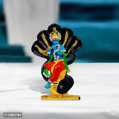 Stylewell Lord Kahna | Krishn | Sheshnaag Krishna Idol (St-1092) Multicolor Metal God Stand Statue for Home/ Mandir/office Table Decor /Car Dashboard Murti Showpiece