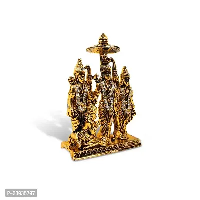 Stylewell New Ram Darbar Idol (Ram Darbar St-1861) Golden Antique Metal God Stand Statue for Home/ Mandir/office Table Decor /Car Dashboard Murti Showpiece-thumb3