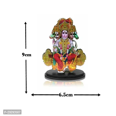 Stylewell Mdf Cutout Sitting Punchmukhi Hanuman/bajrang Bali Wooden Sticker Statue Car-thumb3